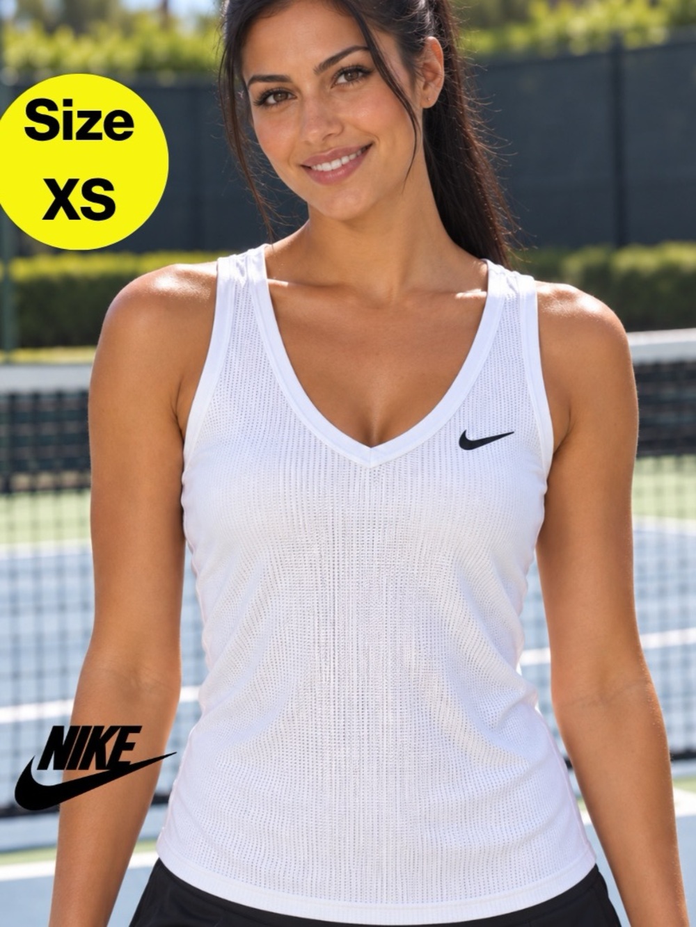 3/for $15 🍒 NIKE DRI-FIT Advantage Tennis Tank, White (Women's X-Small)